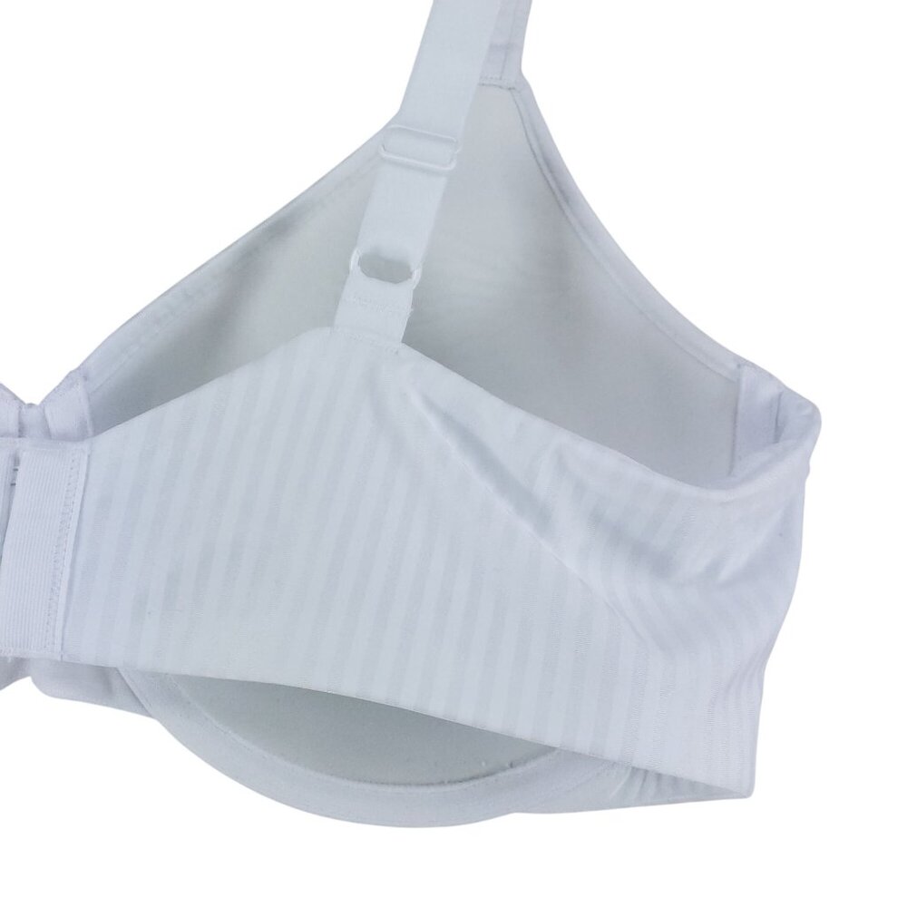 Playtex White T-Shirt Bra 42D Smooth Padded Underwire Stripe Design - Picture 2 of 6
